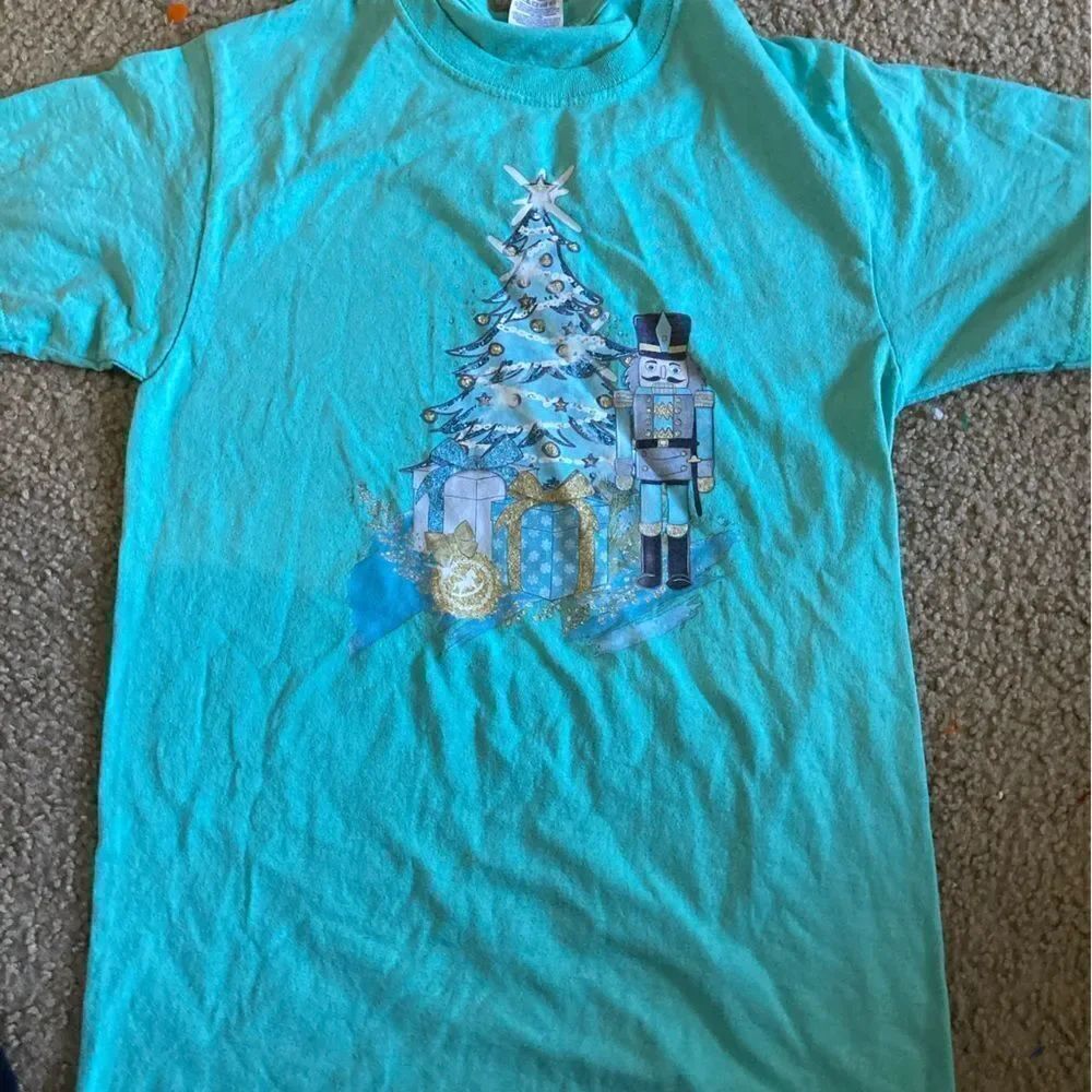 Womens Adorable Christmas Tree Nutcracker Holiday Tshirt